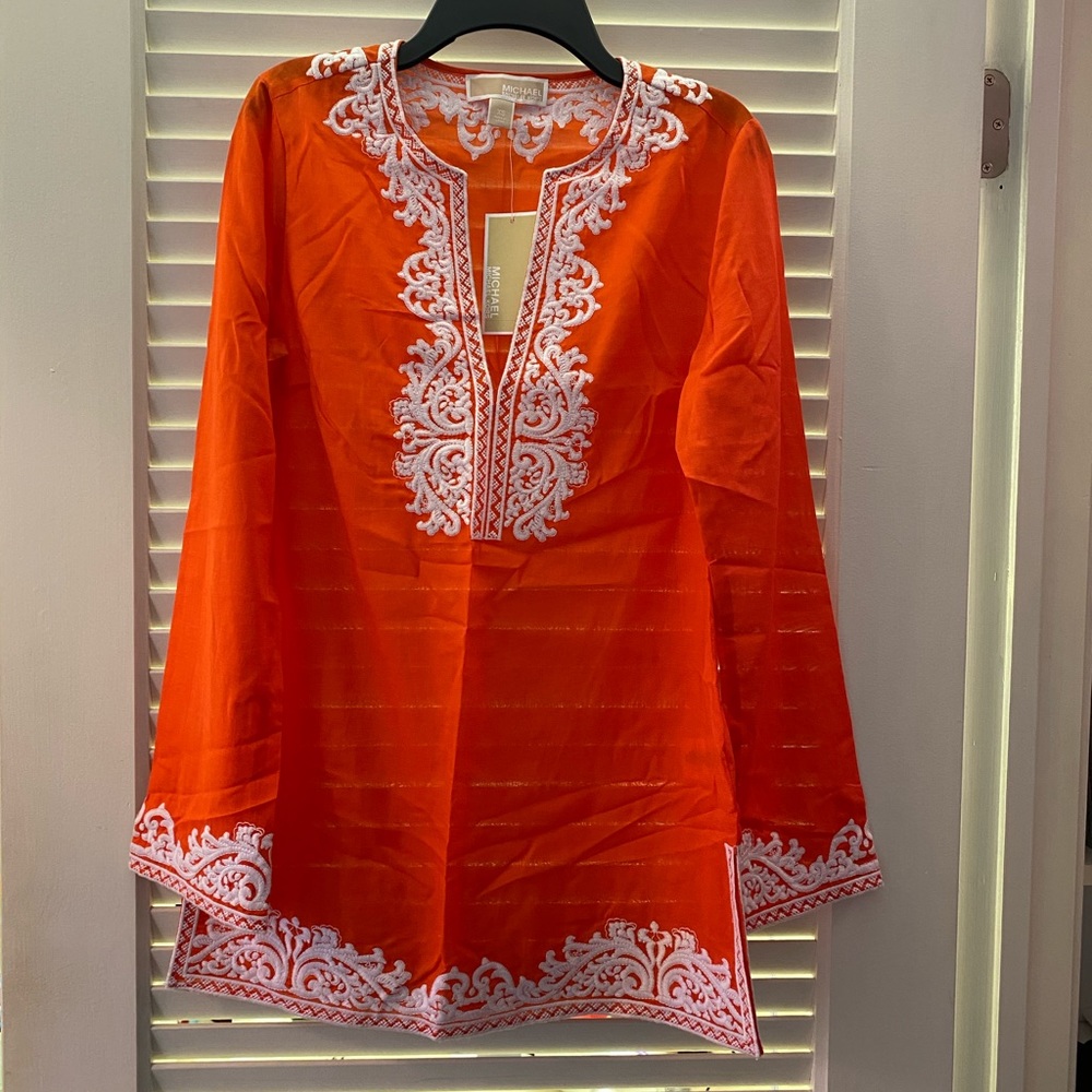 NWT Michael Kors clementine embroidered tunic